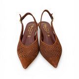 Slingback suede laserato choco Bianca Di 
