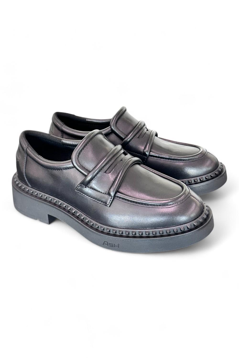 Mocassino Ash Miracle pelle nera<BR/> 