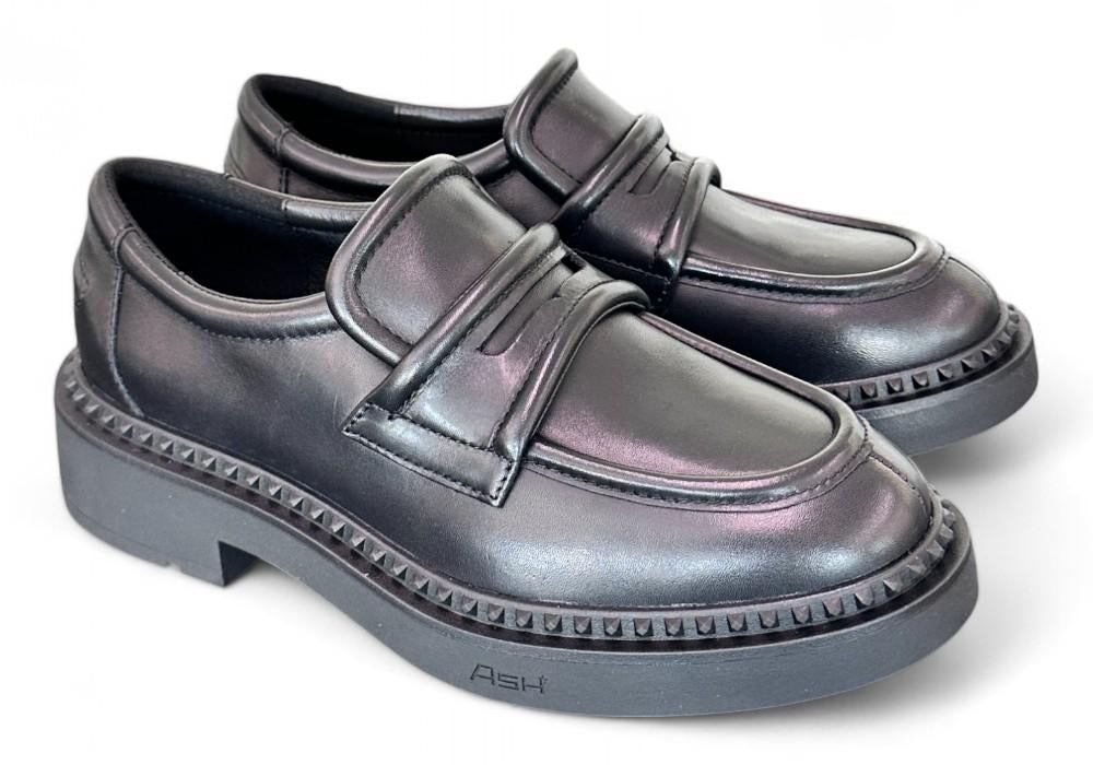 Mocassino Ash Miracle pelle nera<BR/> 