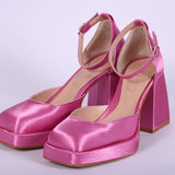 Mary Jane in raso fuxia Brando semiaperto 