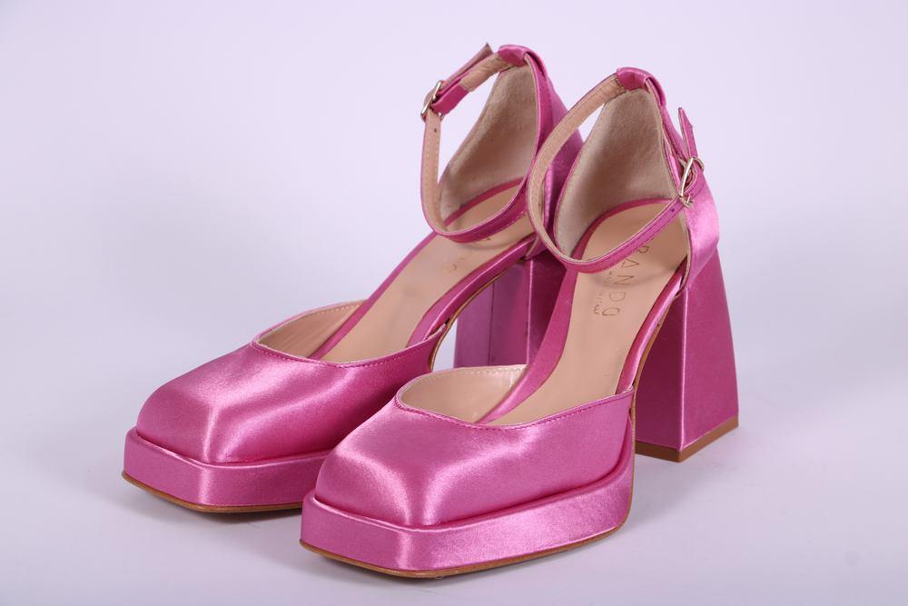 Mary Jane in raso fuxia Brando semiaperto 