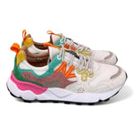Sneaker donna Flower Mountain Yamano 3 White Fuxia 1N11 rete 