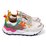 Sneaker donna Flower Mountain Yamano 3 White Fuxia 1N11 rete 