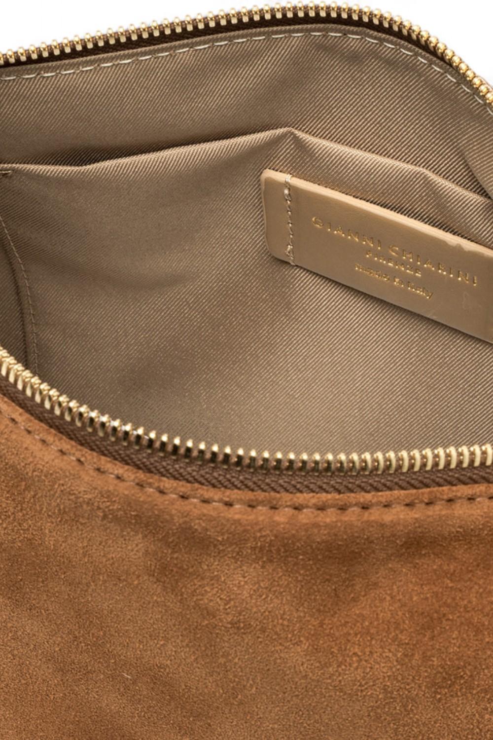 Pochette Nora suede caramello Gianni Chiarini<BR/> 