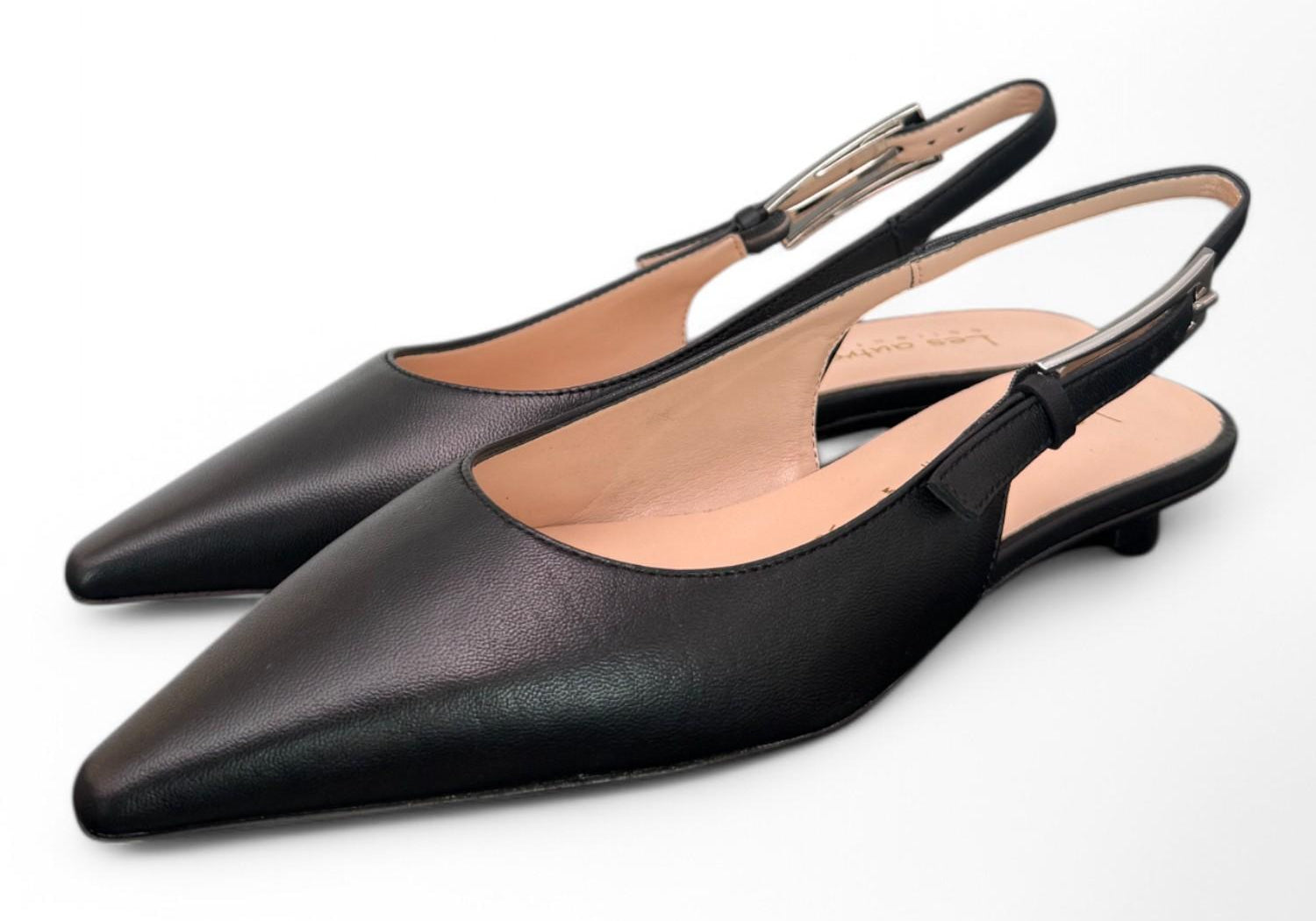 Slingback pelle nera flat Les Autres<BR/> 