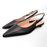 Slingback pelle nera flat Les Autres<BR/> 