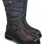 Stivale biker 3/4 nabuk nero Janet<BR/> 