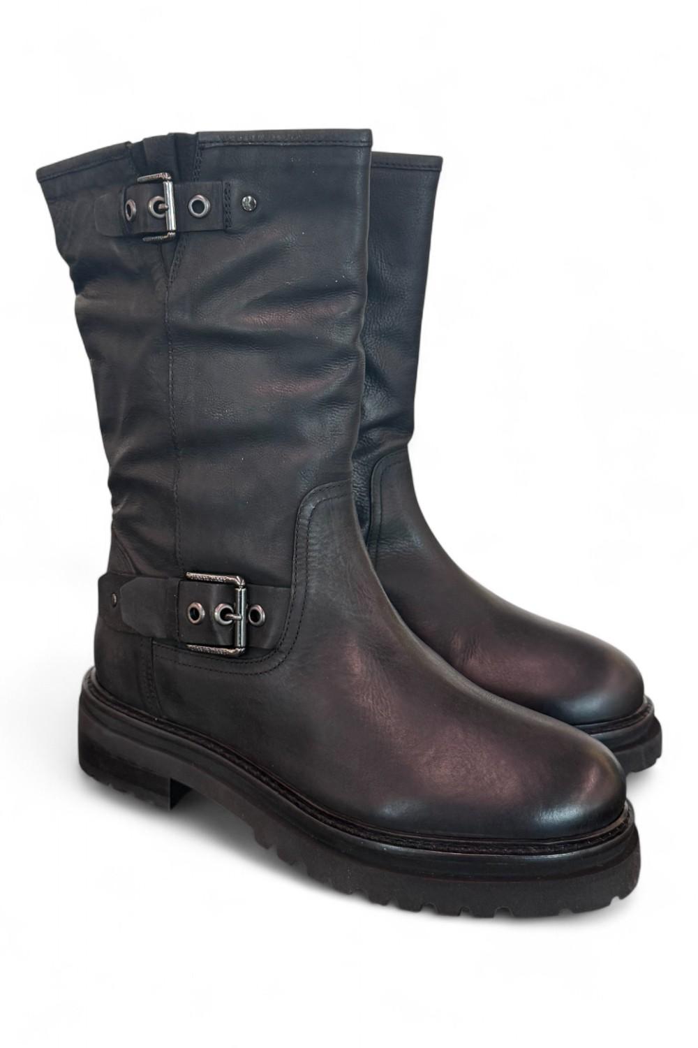 Stivale biker 3/4 nabuk nero Janet<BR/> 