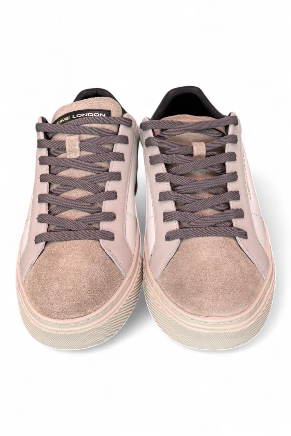 Sneaker uomo Crime London Blade Raw Shade pelle e suede bianco beige 