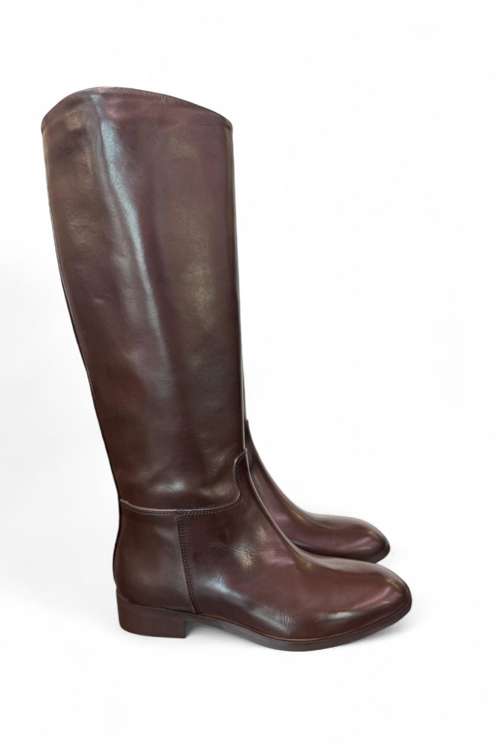 Stivale cavallerizzo tubo pelle moro Anima <BR/> 
