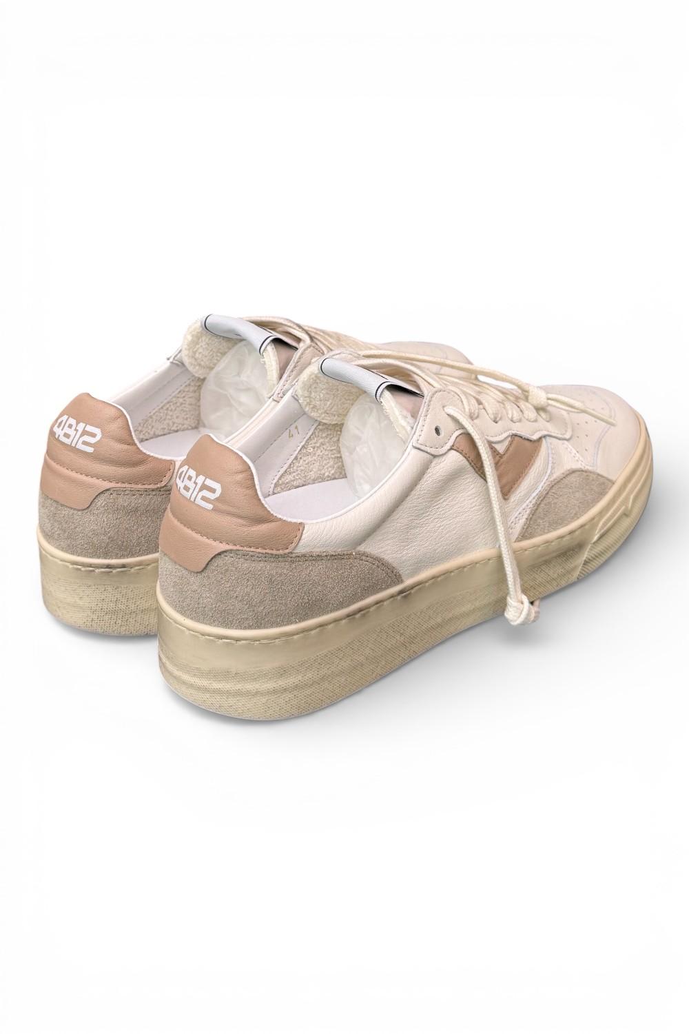 Sneaker uomo 4B12 Hyper U3006 bianca beige grigia 