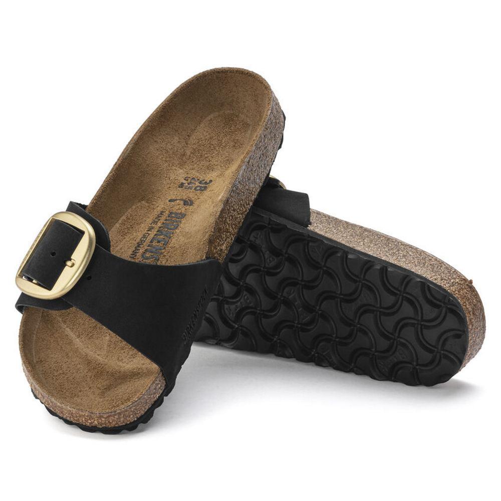 Ciabatta donna Madrid Big Buckle suede nero Birkenstock 