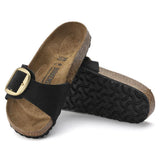 Ciabatta donna Madrid Big Buckle suede nero Birkenstock 