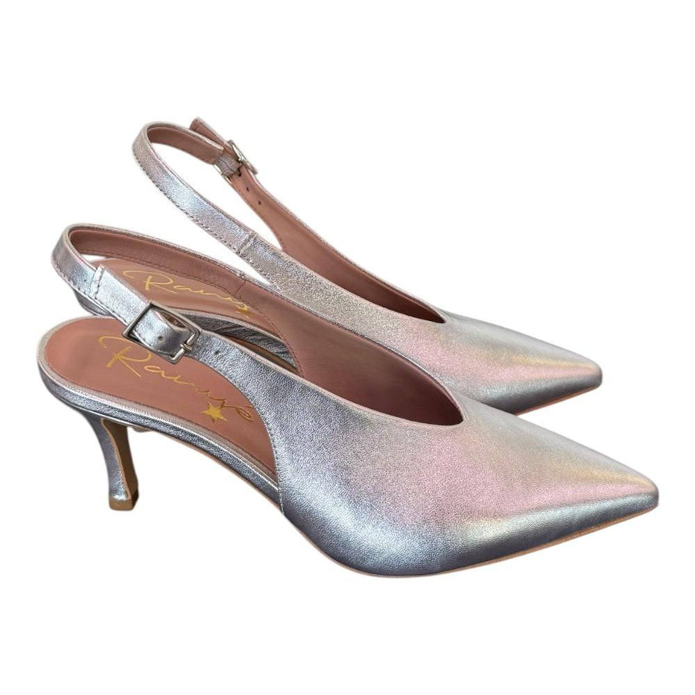 Slingback pelle argento Ranye T70<BR/> 