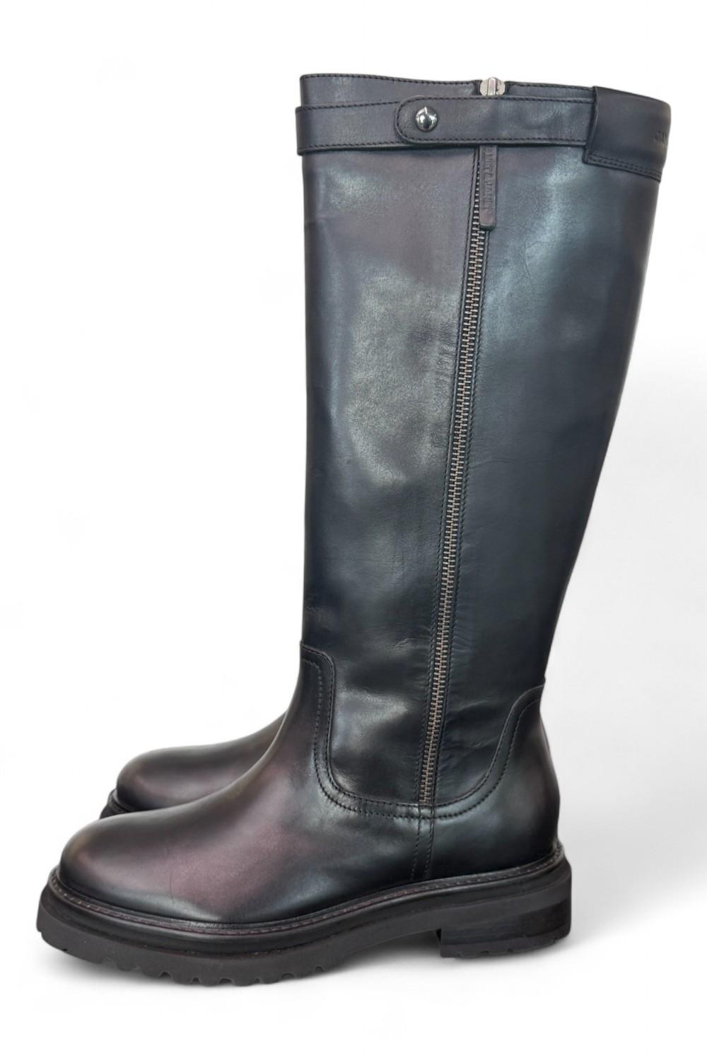 Stivale biker pelle nera Janet 