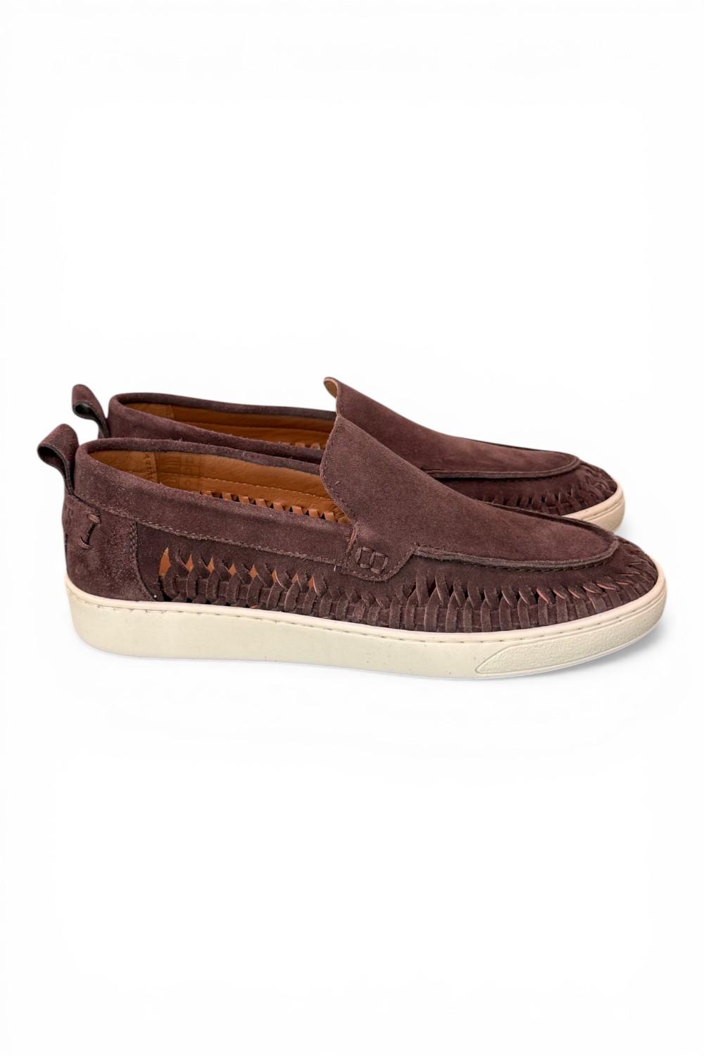 Mocassino cassetta suede intreccio moro Pawelks<BR/> <BR/> 