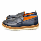 Mocassino uomo blu F.lli Rennella suola gomma 