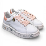 Sneaker donna Belle 8159 Premiata bianca rosa 