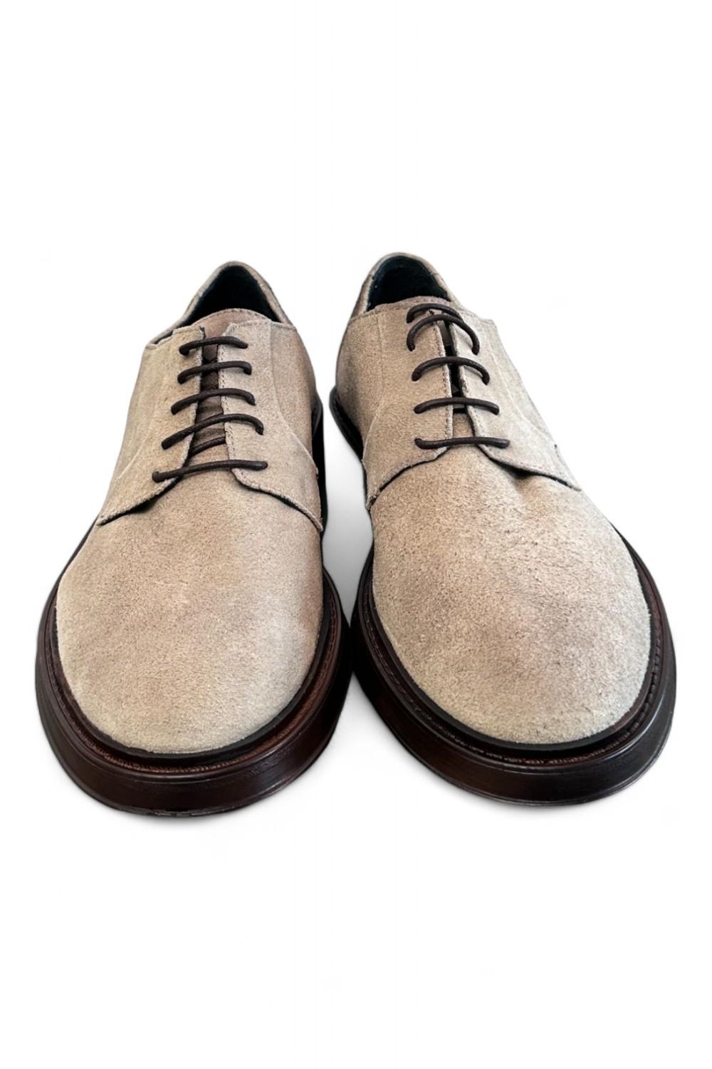 Scarpa allacciata suede beige F.lli Rennella 