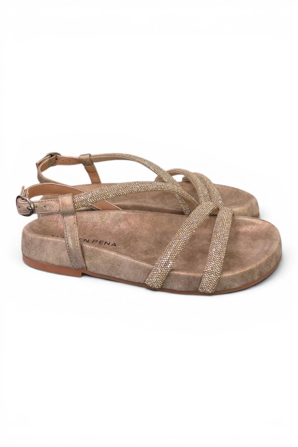 Sandalo strass bronzo Alma en Pena<BR/> 