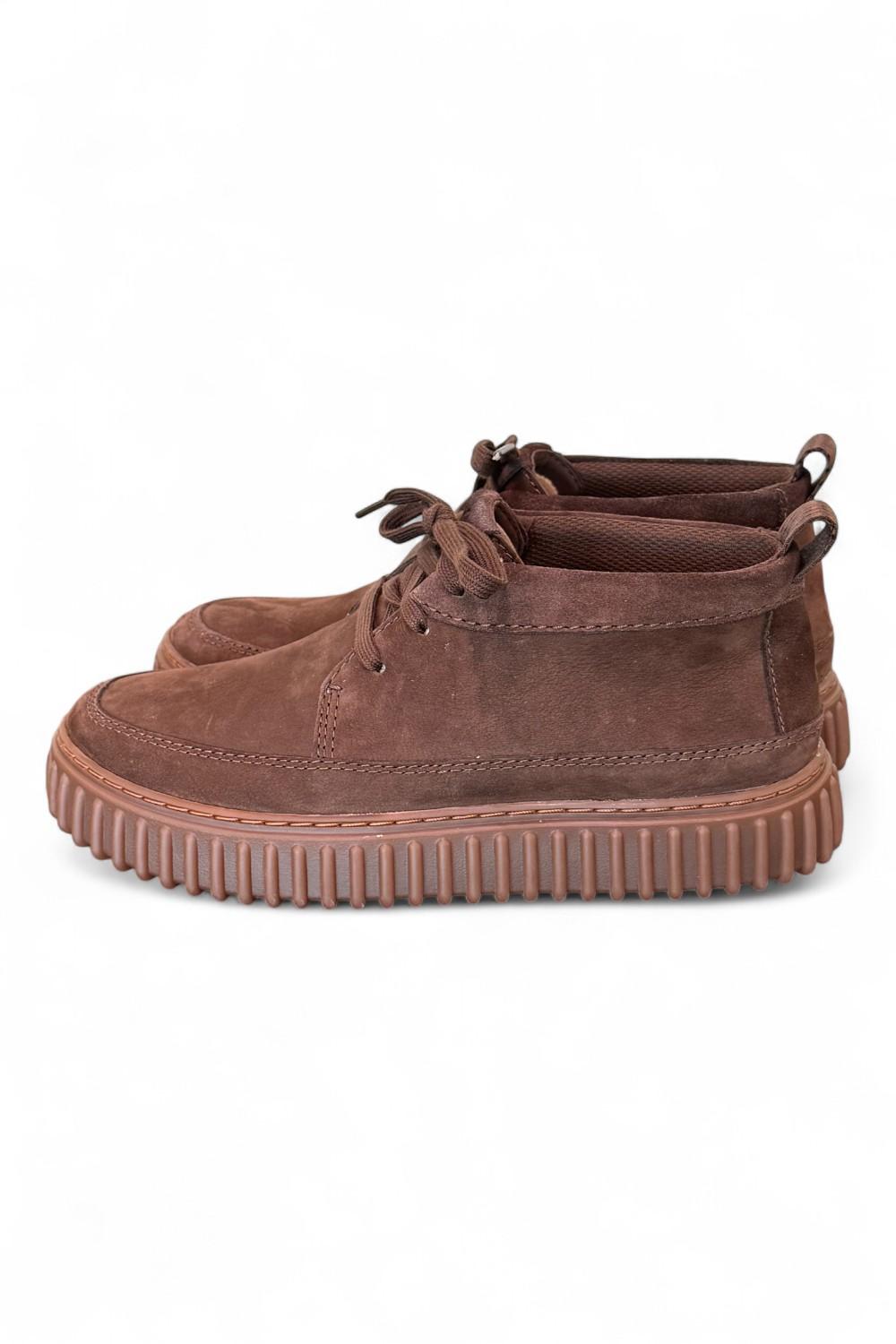 Polacco uomo Torhill Lace Hi Dark brown nabuk Clarks<BR/> 