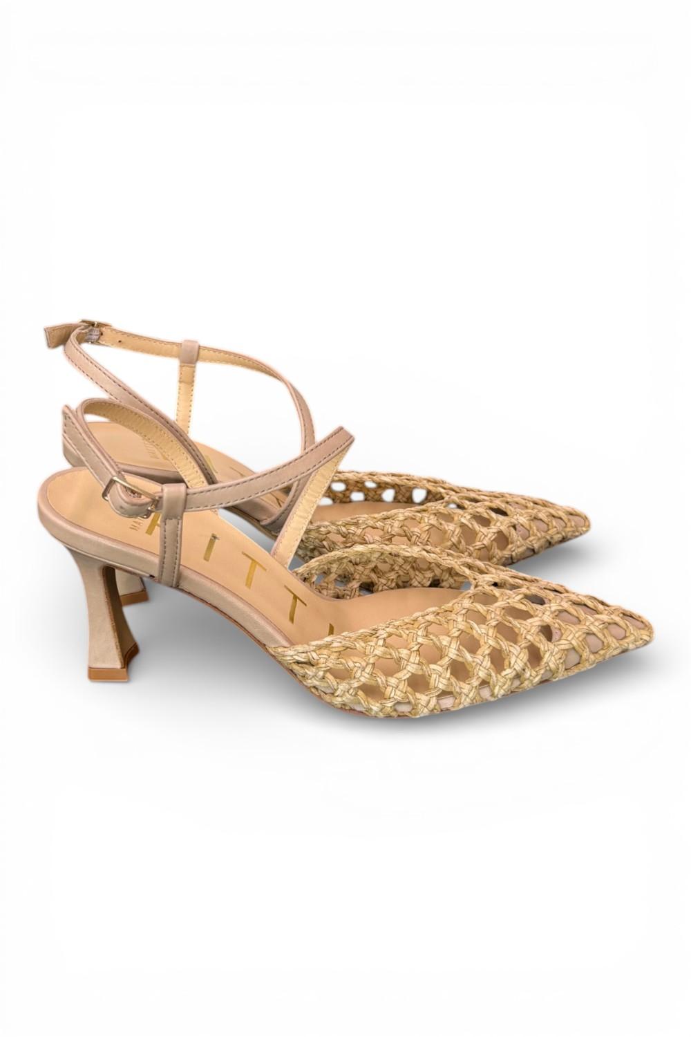Slingback rafia taupe T70  Matteo Pitti 