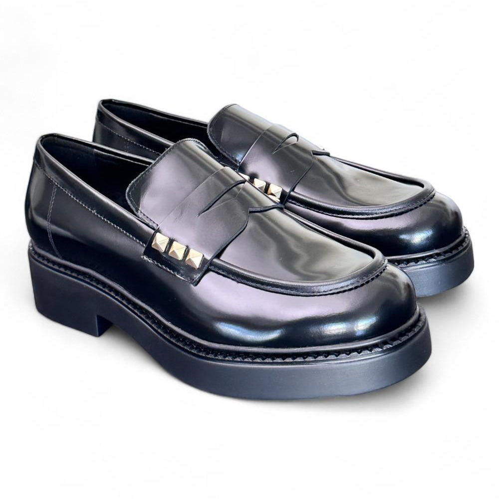 Mocassino donna Uma Parker borchiette nero 