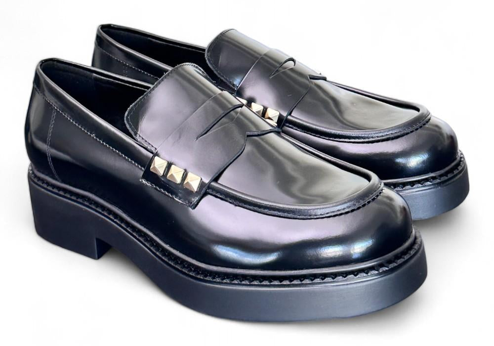 Mocassino donna Uma Parker borchiette nero 
