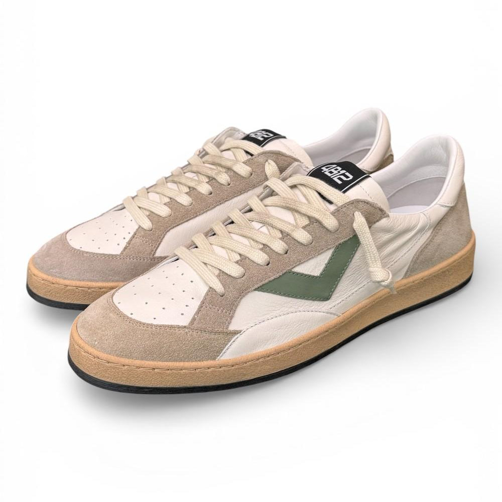 Sneaker uomo 4B12 Play New U1013 bianca grigia verde 