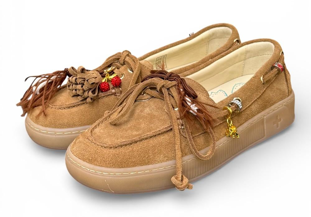 Scarpa barca suede cuoio Gioplus 