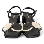 Sandalo cerchi nero tacco 50 Bohemien<BR/> 