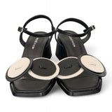 Sandalo cerchi nero tacco 50 Bohemien<BR/> 