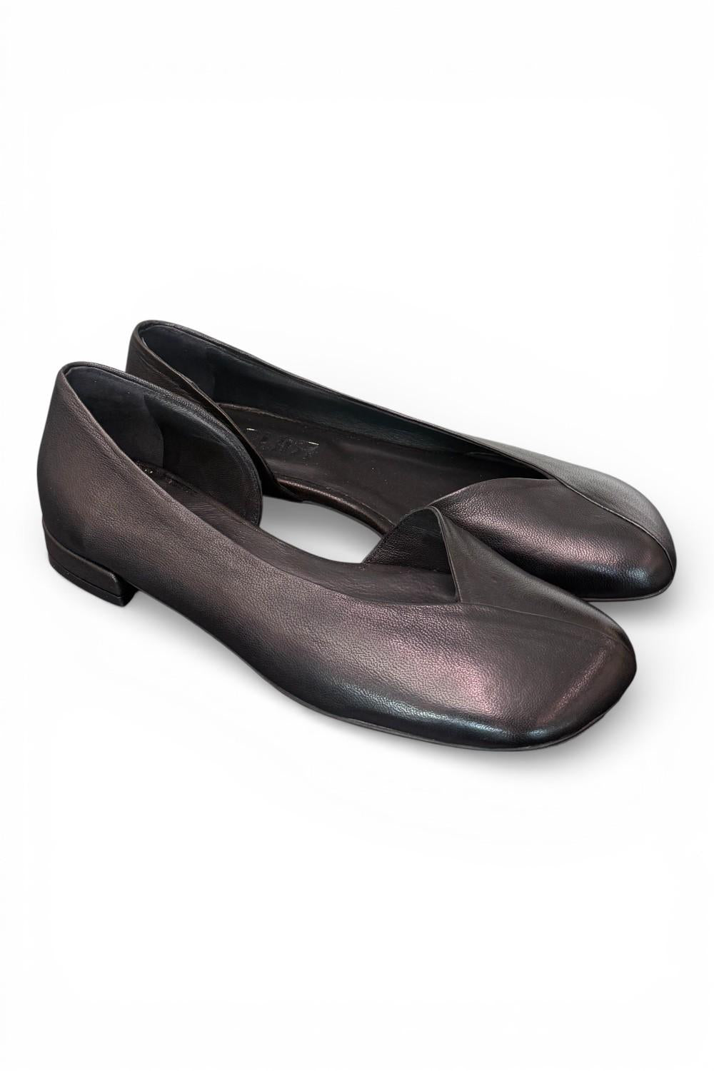 Ballerina pelle nera Cuir Noir<BR/> 