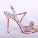 Sandalo plateau strass rame tacco 10  Albano<BR/> 
