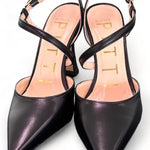 Slingback pelle nera tacco 90 Matteo Pitti<BR/> 
