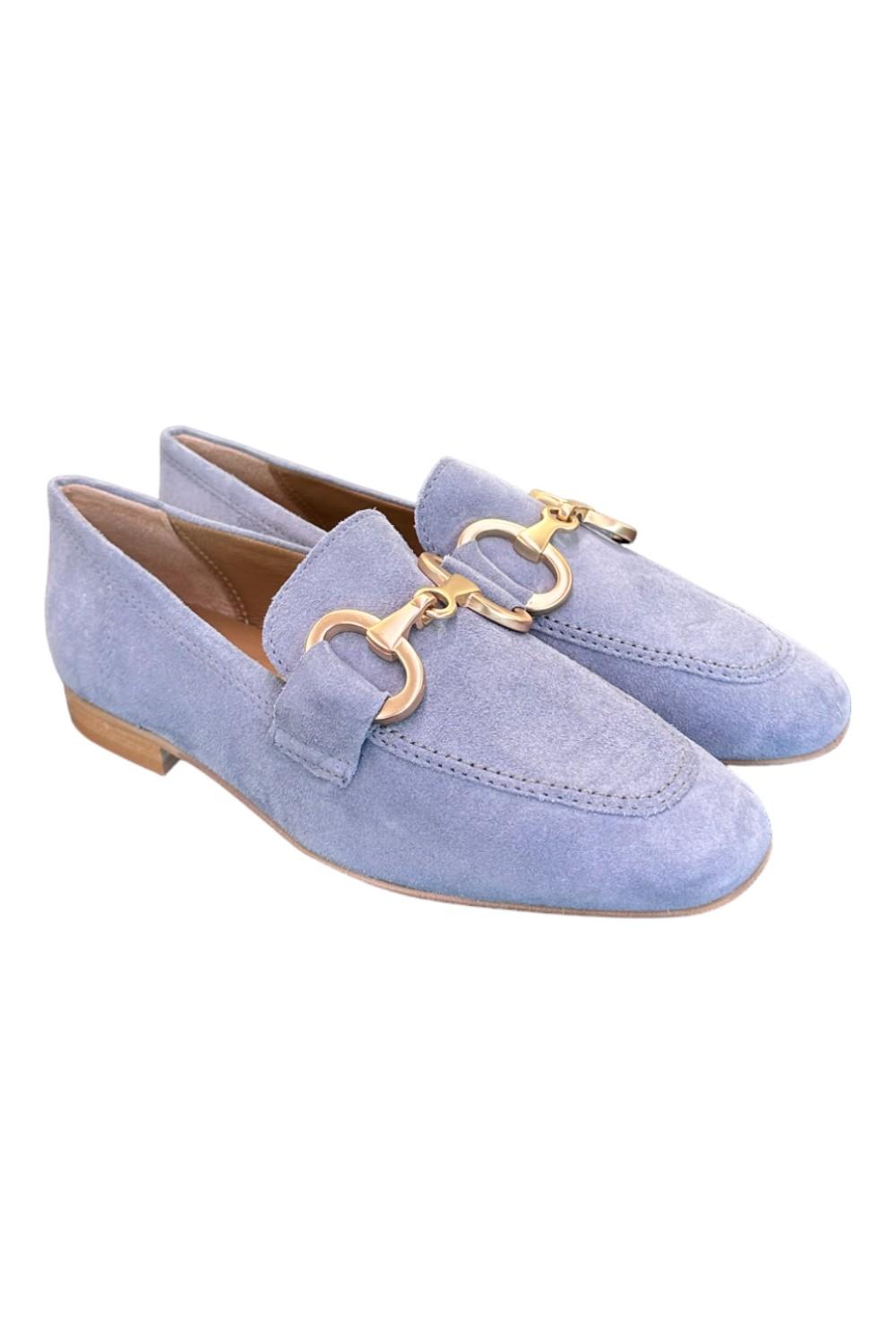 Mocassino suede cielo accessorio Francesco B. 