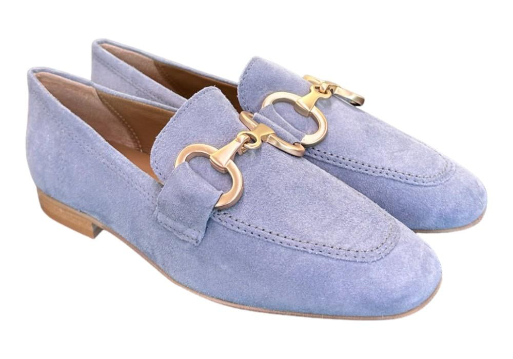 Mocassino suede cielo accessorio Francesco B. 