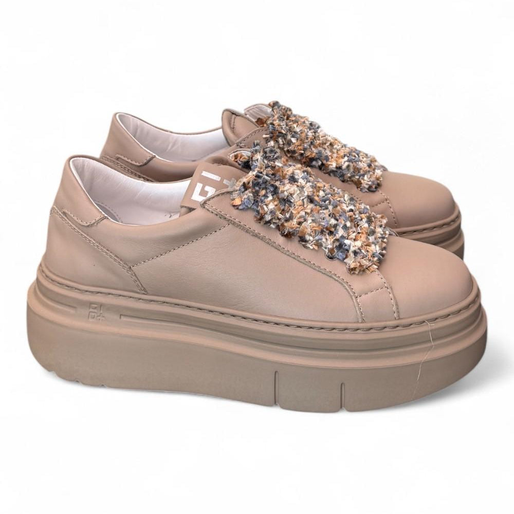 Sneaker donna Gioplus platform tortora 