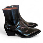 Stivaletto texano lucido nero Matteo Pitti 