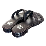 Ciabatta con strass nera Bibi Lou<BR/> 