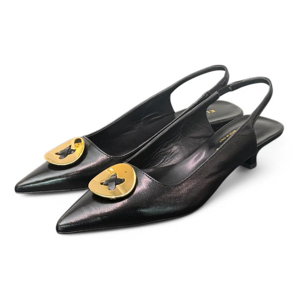 Slingback bottone nero Elisa Lanci 