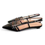 Slingback cintini vernice nera  flat Les Autres<BR/> 