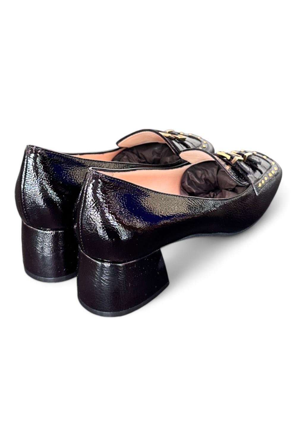Mocassino borchie vernice nera Matteo Pitti 