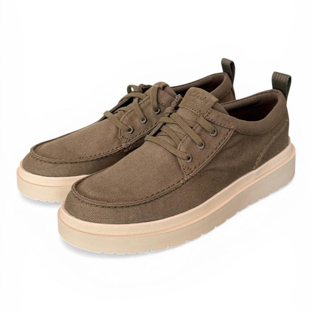 Scarpa uomo Polden Moc tela fango Clarks<BR/> 