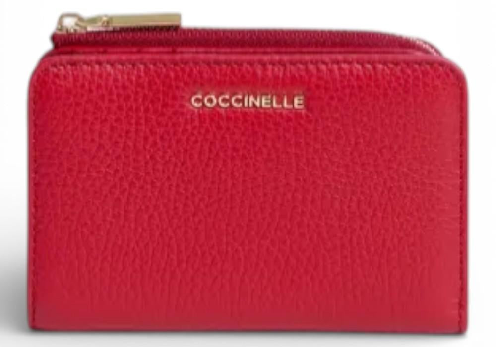 P.foglio piccolo zip metallic soft scarlet Coccinelle 