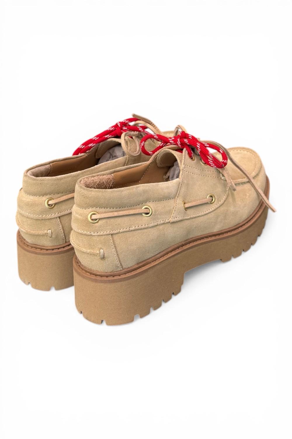 Scarpa barca XL suede beige Antica Bottega<BR/> 