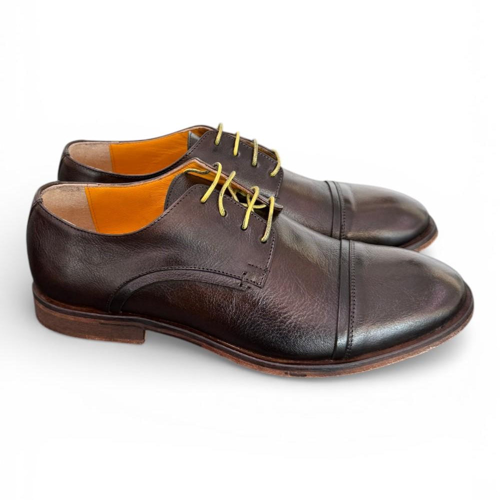 Allacciato derby pelle testa di moro F.lli Rennella<BR/> 