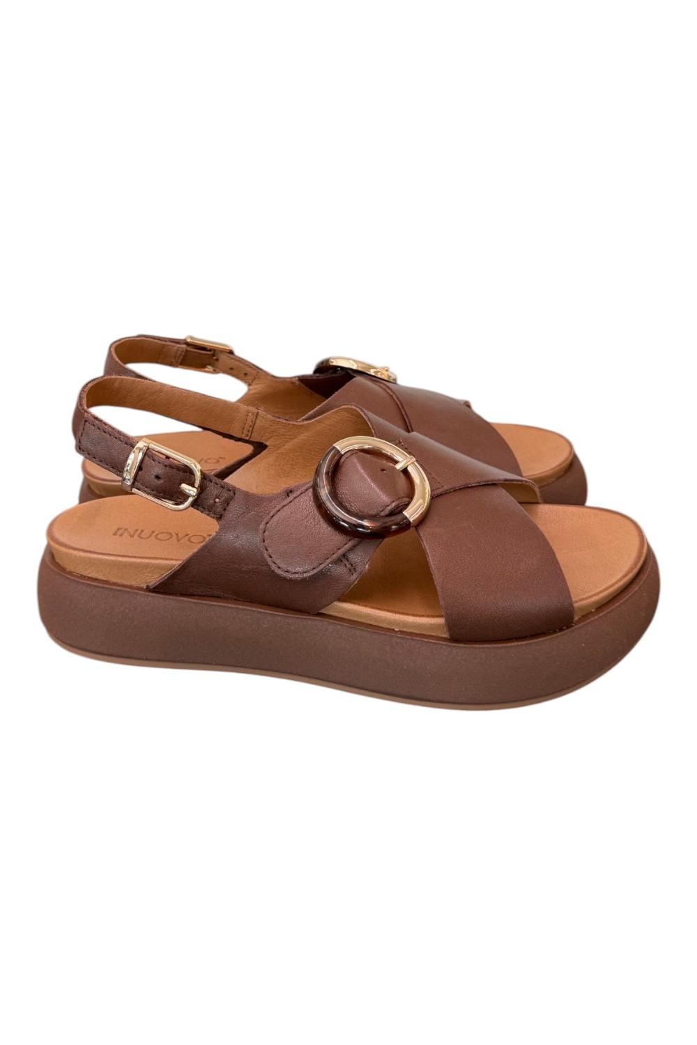 Sandalo incrocio cioccolato Z40 Inuovo<BR/> 