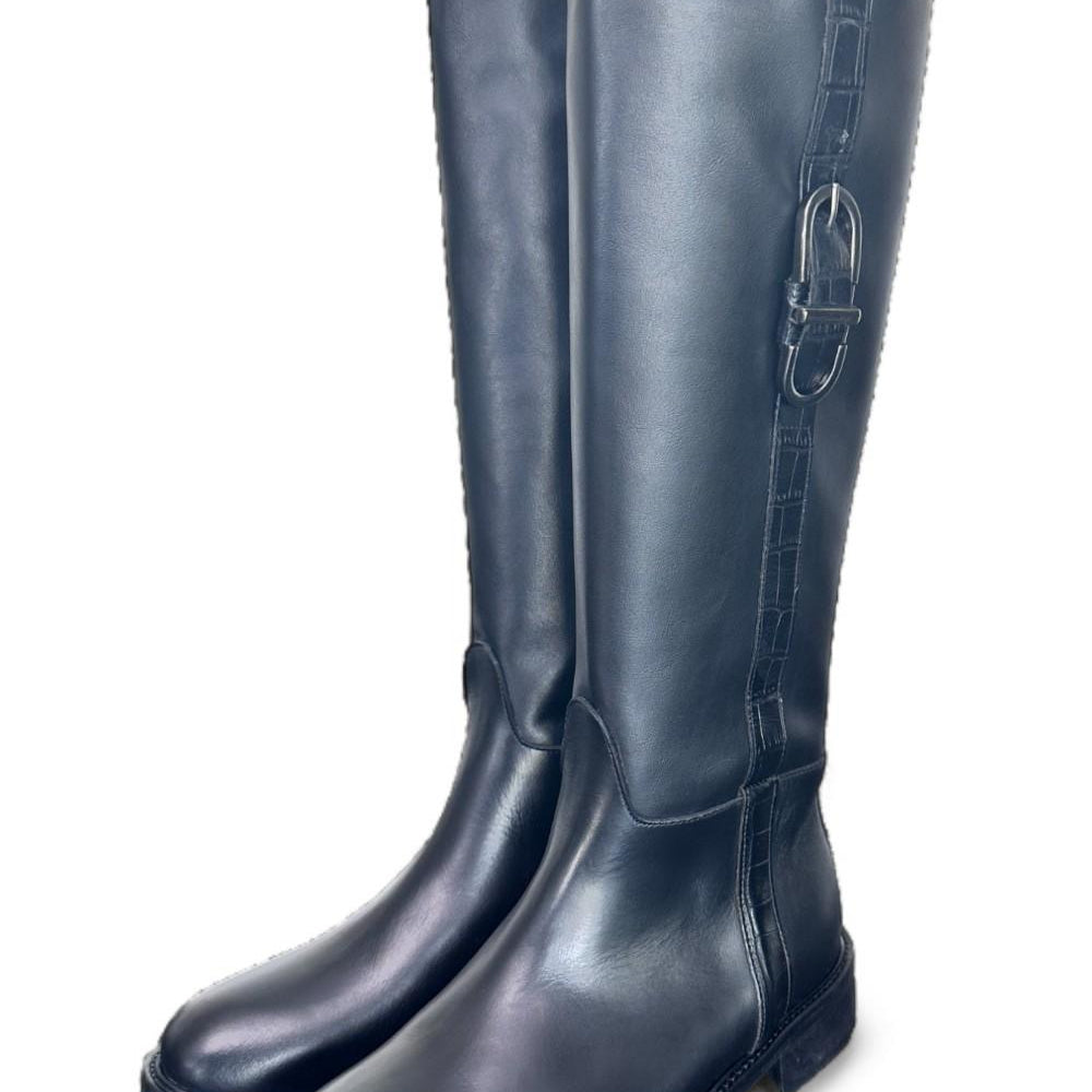 Stivale cavallerizzo nero con accessorio Cuir Noir 