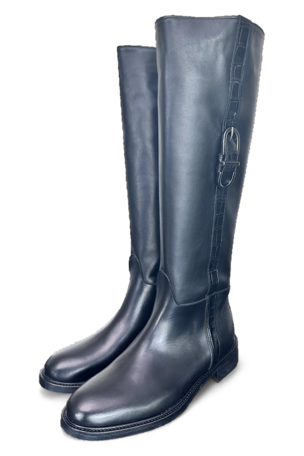 Stivale cavallerizzo nero con accessorio Cuir Noir 